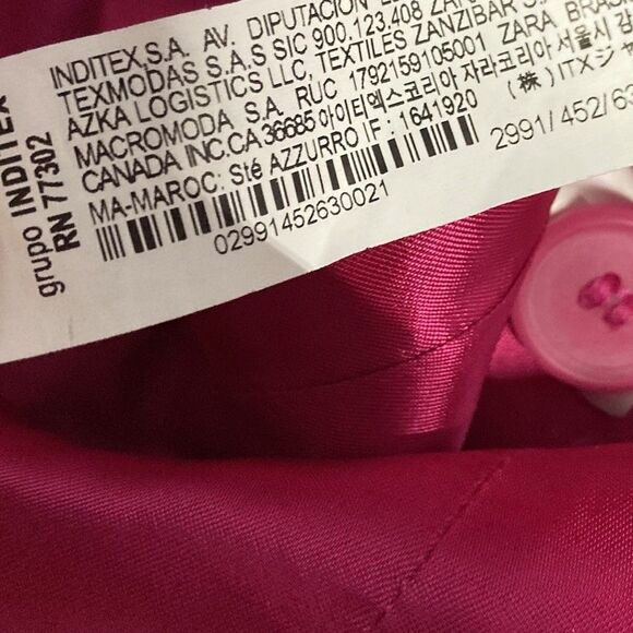 Zara Hot Pink Double Breasted Blazer Longline Oversized Women’s Small - Picture 12 of 13